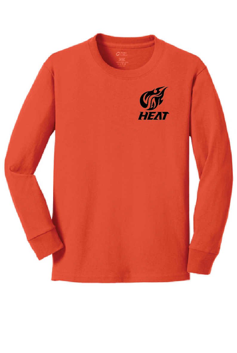 Long Sleeve Softstyle T-Shirt (Youth & Adult) / Orange / Heat Baseball