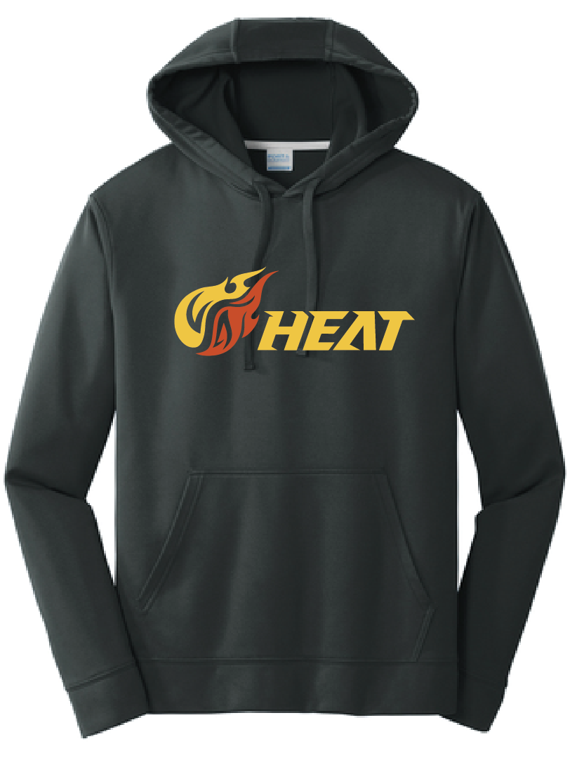 Heat Performance Fleece Pullover Hooded Sweatshirt (Youth & Adult) / Jet Black / Heat Baseball