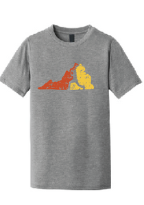 Virginia Softstyle Crew T-Shirt (Youth & Adult) / Athletic Heather / Heat Baseball