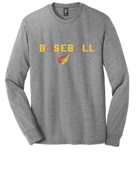 Baceball Triblend Long Sleeve Tee / Heather Grey / Heat Baseball