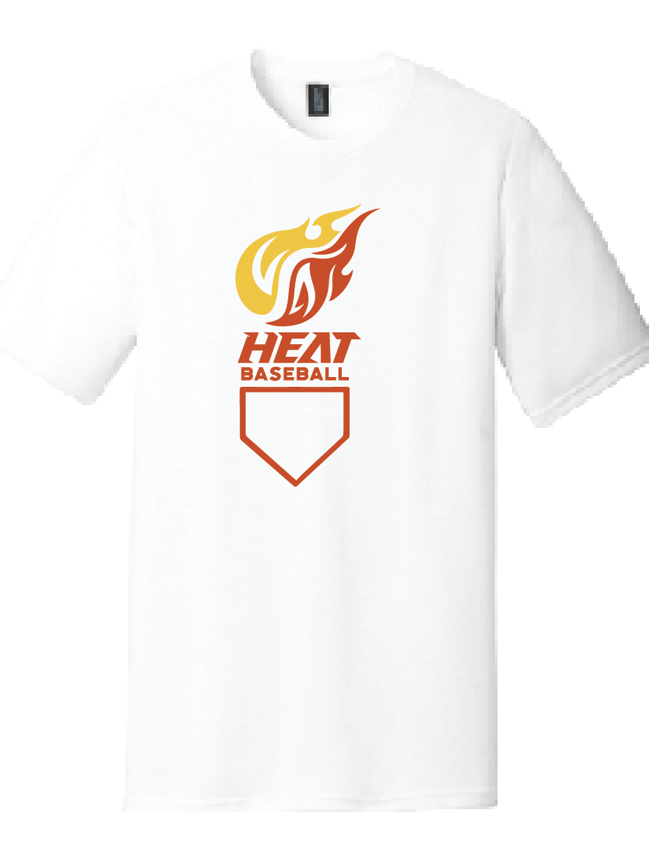 Heat Baseball Softstyle Crew T-Shirt (Youth & Adult) / White / Heat Baseball