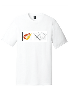 Baseball Softstyle Crew T-Shirt (Youth & Adult) / White / Heat Baseball