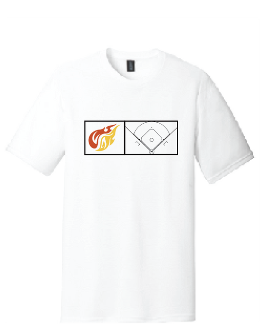 Baseball Softstyle Crew T-Shirt (Youth & Adult) / White / Heat Baseball