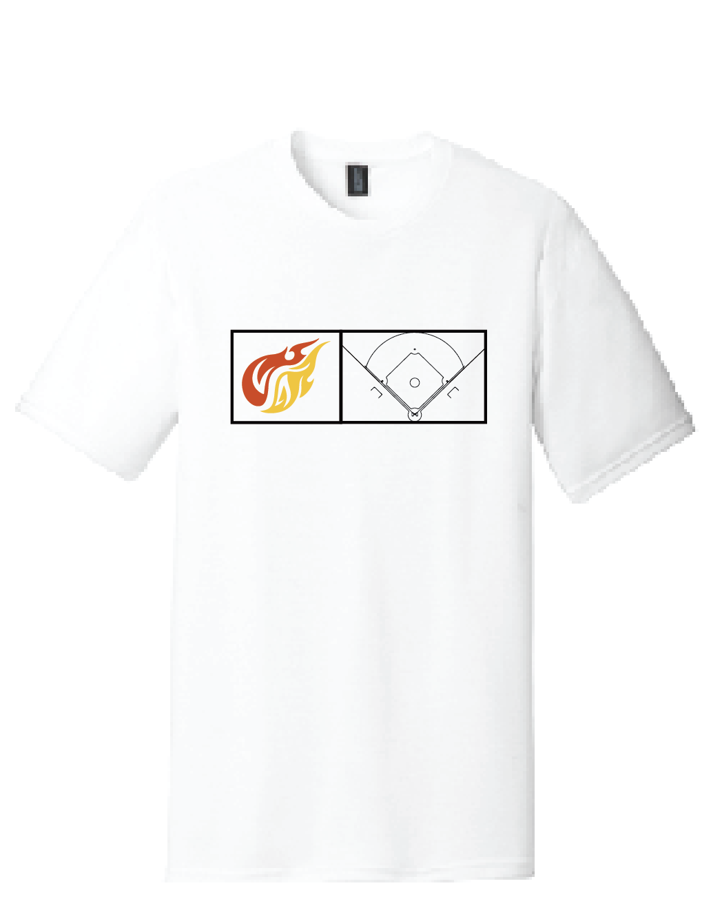 Baseball Softstyle Crew T-Shirt (Youth & Adult) / White / Heat Baseball