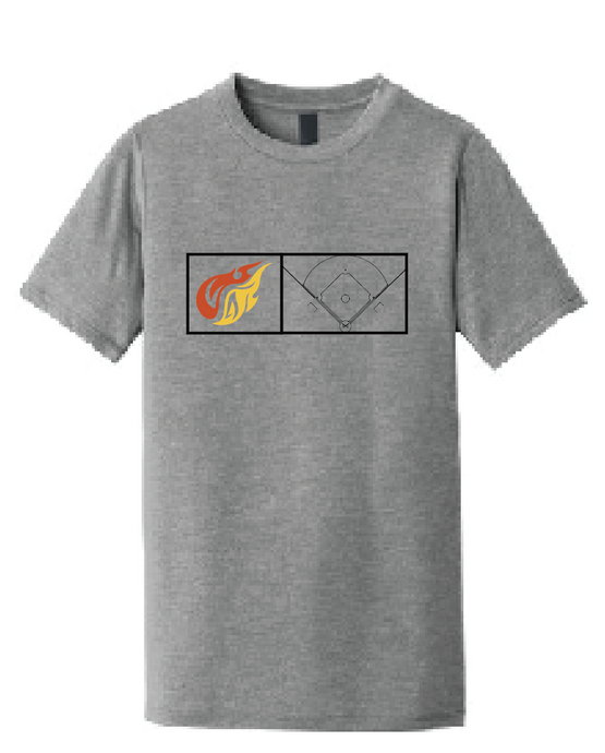 Baseball Softstyle Crew T-Shirt (Youth & Adult) / Athletic Heather / Heat Baseball