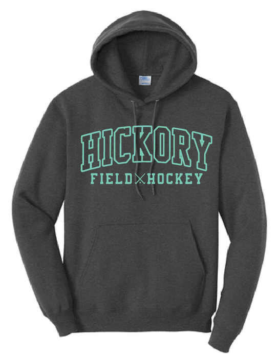 Fleece Pullover Hooded Sweatshirt / Dark Heather Grey  / Hickory Field Hockey