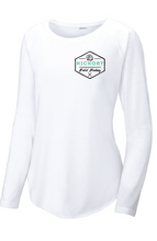 Long Sleeve Tri-Blend Wicking Scoop Neck Raglan Tee / White / Hickory Field Hockey