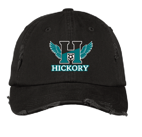 Distressed Cap / Black / Hickory High School Soccer