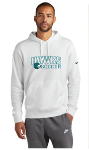 Nike Club Fleece Pullover Hoodie / White / Hickory High School Soccer