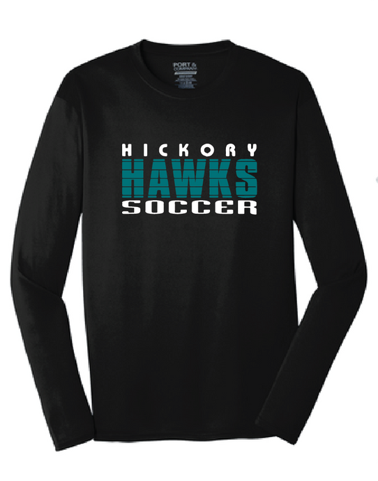 Long Sleeve Performance Tee / Black / Hickory Soccer