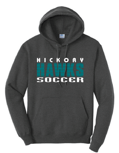 Pullover Hooded Sweatshirt / Dark Heather Grey / Hickory Soccer