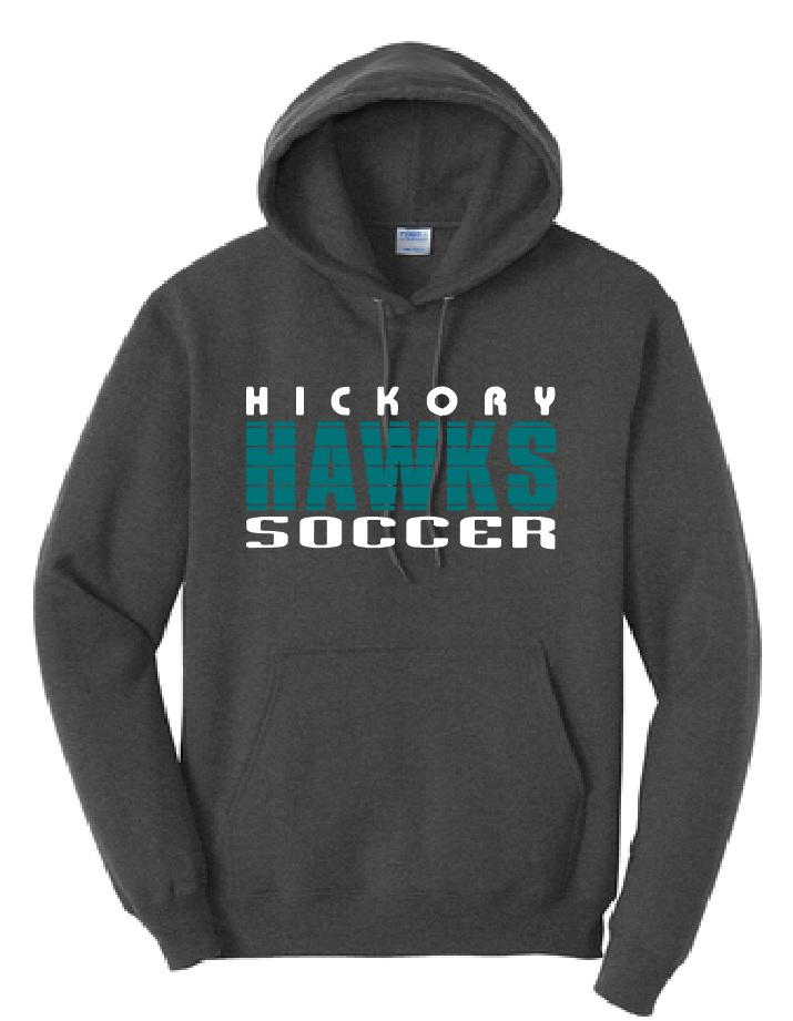 Pullover Hooded Sweatshirt / Dark Heather Grey / Hickory Soccer