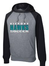 Colorblock Pullover Hooded Sweatshirt / Black Heather / Hickory Soccer