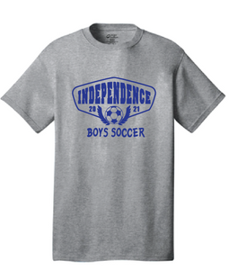 Cotton Short Sleeve T-Shirt / Athletic Heather / Independence Middle Boys Soccer