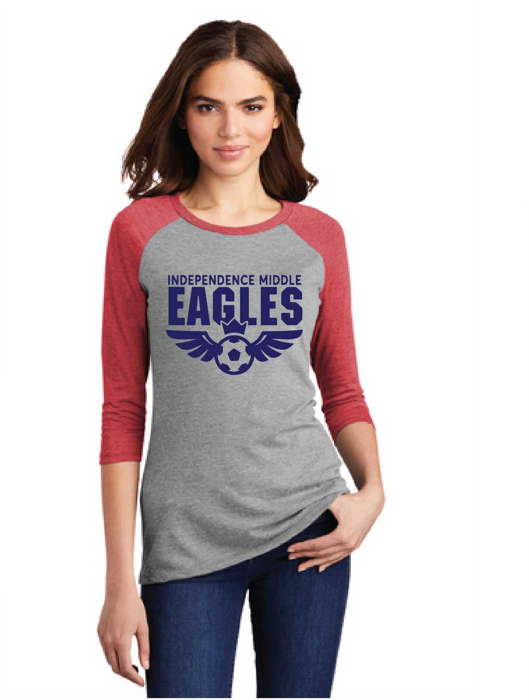 Women’s Perfect Tri 3/4-Sleeve Raglan / Red Frost / Independence Middle Girls Soccer