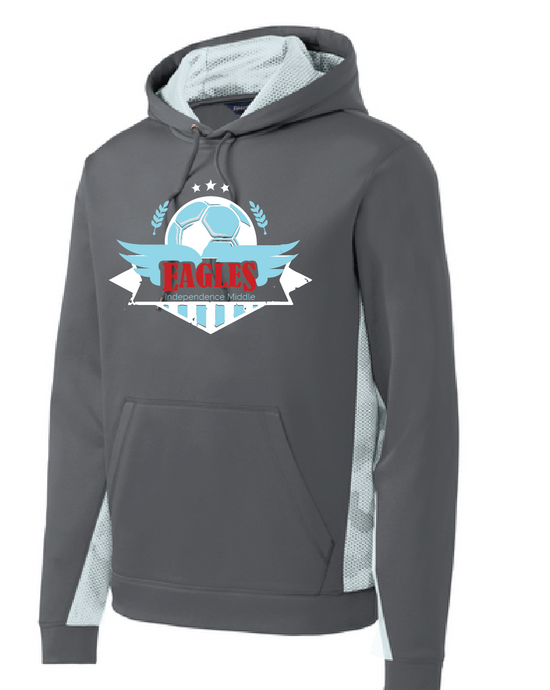 Lady Eagles Performance Fleece Hoody / Gray & White / Independence Middle - Fidgety
