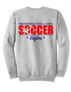 Fleece Crew Neck Sweatshirt / Ash Gray / Independence Girls Soccer - Fidgety
