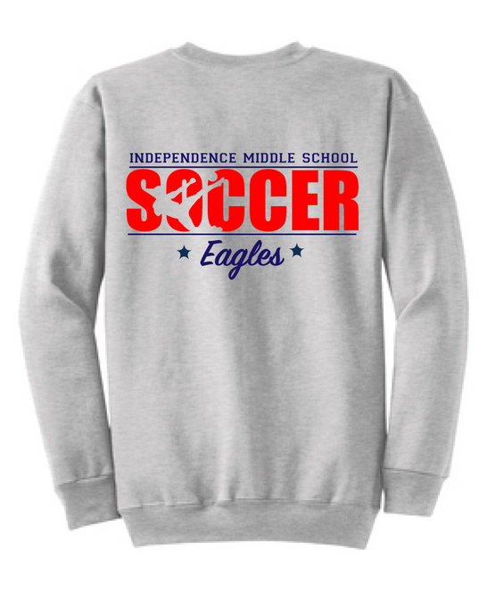 Fleece Crew Neck Sweatshirt / Ash Gray / Independence Girls Soccer - Fidgety