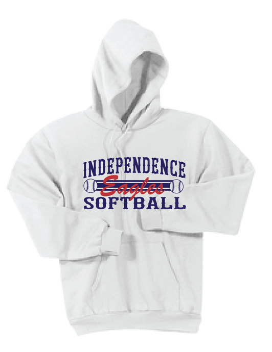 Fleece Hooded Sweatshirt / White / Independence Middle Softball