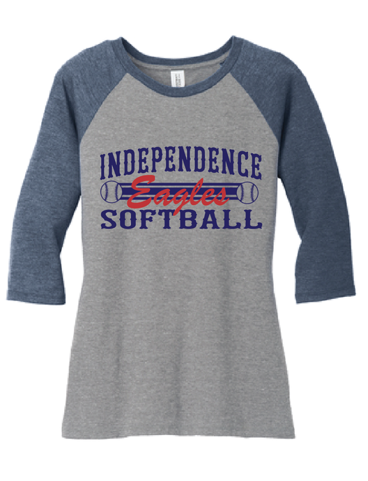 Raglan T-Shirt / Navy Frost-Gray Frost / Independence Middle Softball