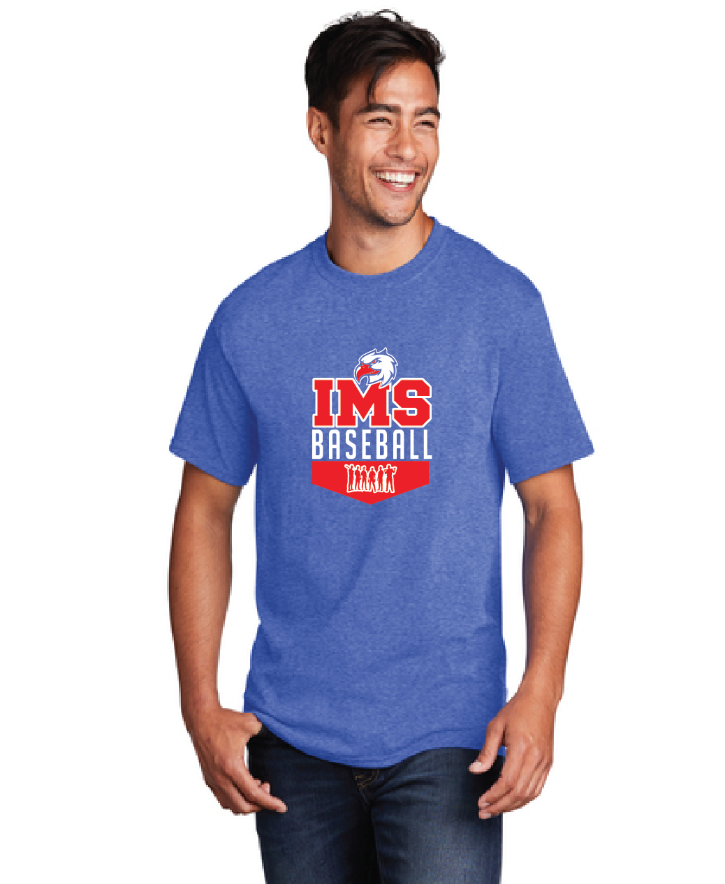 Core Cotton Tee / Heather Royal / Independence Middle School Baseball