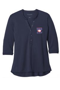 Ladies UV Choice Pique Henley / Navy / Independence Middle School Staff