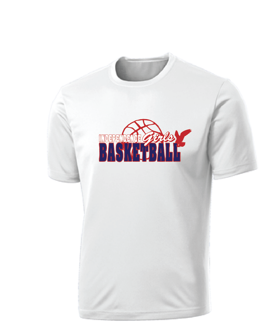 Performance Short Sleeve T-Shirt / White / Independence Middle Girls Basketball