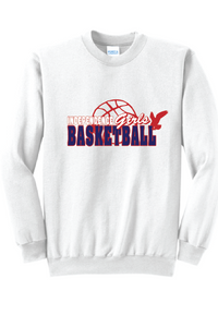 Fleece Crewneck Sweatshirt / White / Independence Middle Girls Basketball