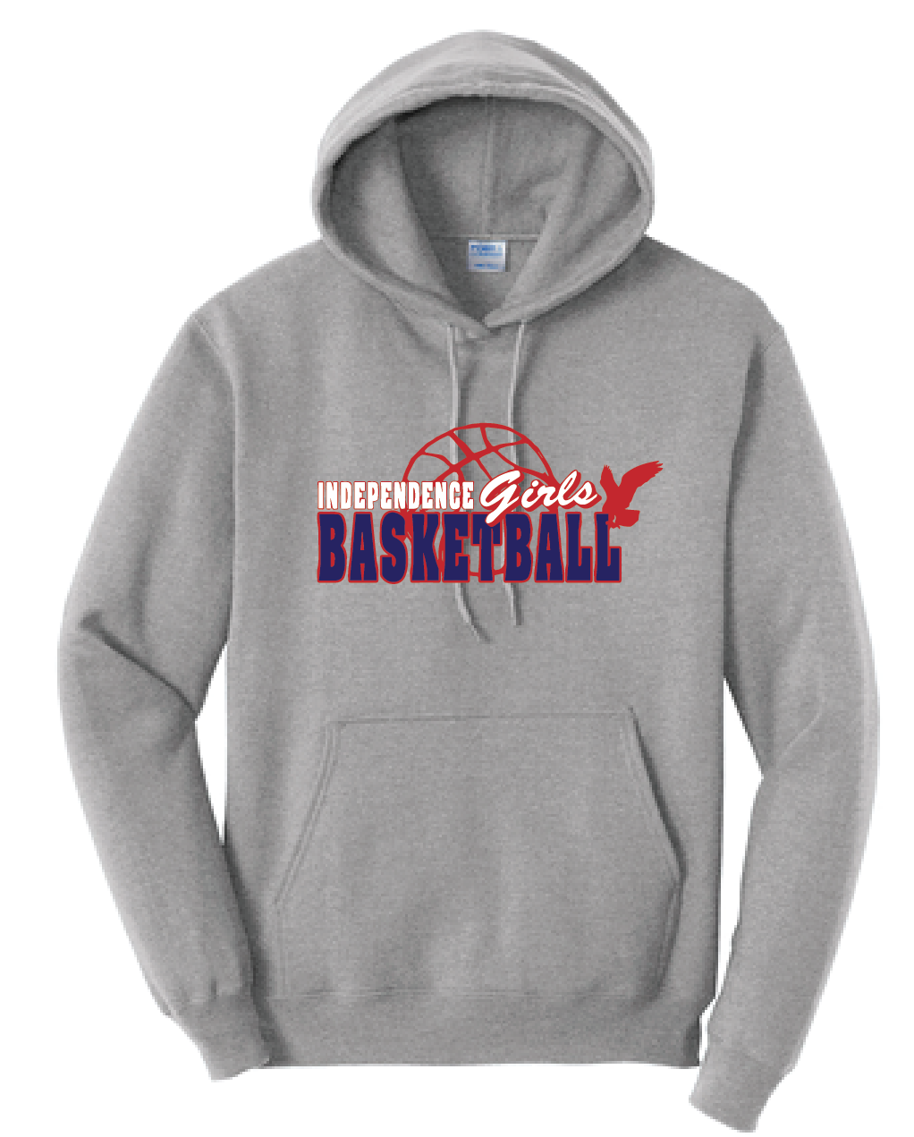 Fleece Hooded Sweatshirt / Athletic Gray / Independence Middle Girls Basketball