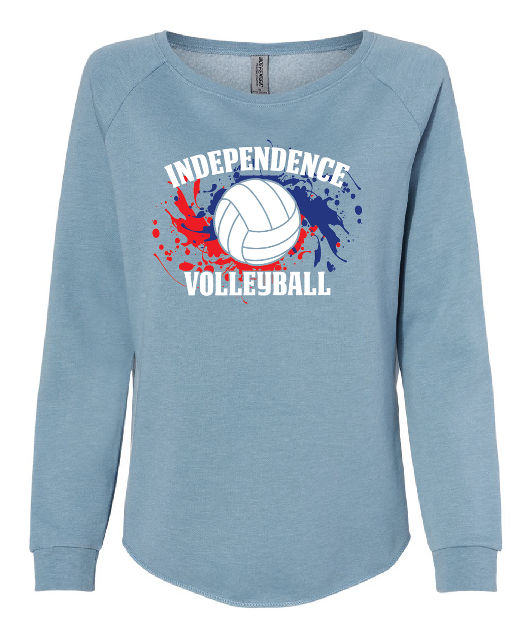 California Wave Wash Crewneck Sweatshirt  / Misty Blue / Independence Middle Volleyball