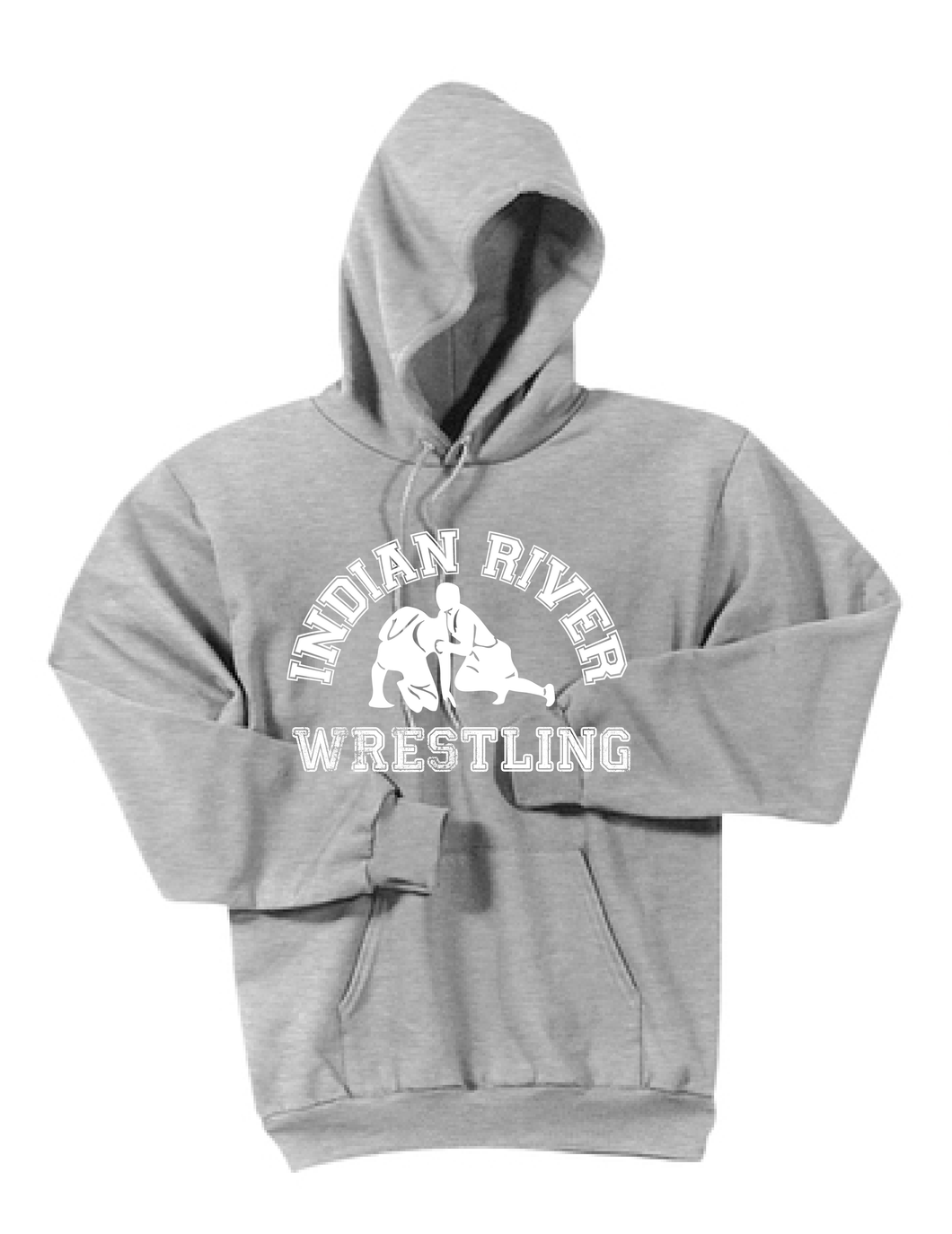 Hooded Sweatshirt / Ash Gray / Indian River Wrestling - Fidgety