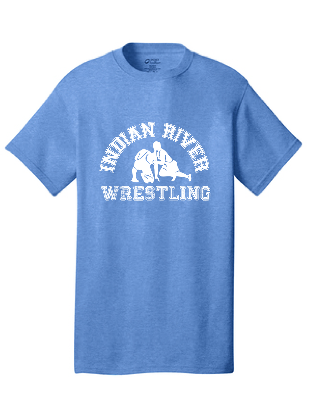 Cotton Short Sleeve Shirt / Heather Royal / Indian River Wrestling - Fidgety