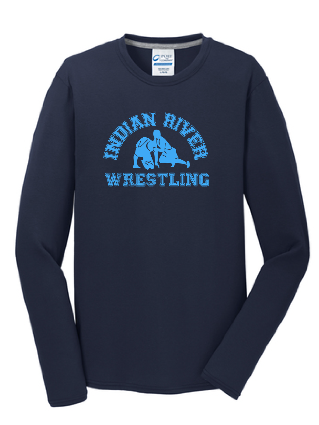 Cotton Long Sleeve Shirt / Navy / Indian River Wrestling - Fidgety