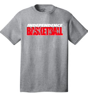 Short Sleeve Cotton T-Shirt / Gray / Indpendence Boys Basketball - Fidgety