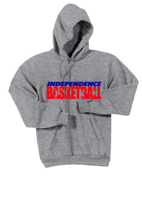 Fleece Hooded Basketball Sweatshirt / Gray / Independence Basketball - Fidgety