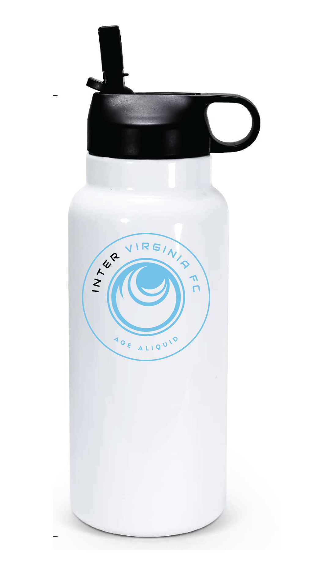 32oz Stainless Steel Water Bottle / White / Inter Virginia FC
