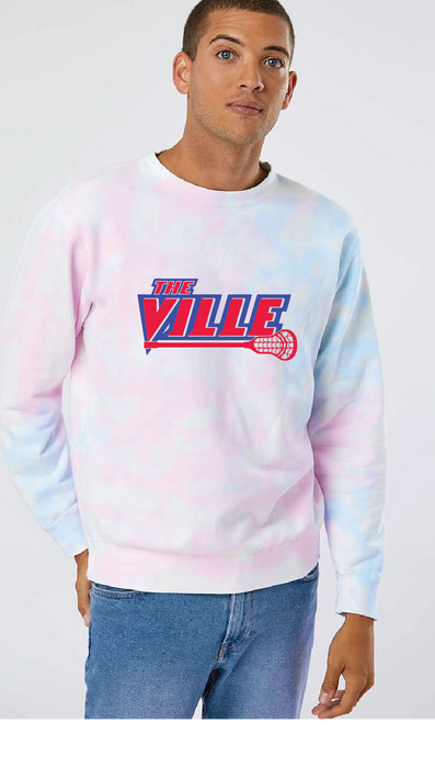 Midweight Tie-Dyed Sweatshirt / Tie Dye Cotton Candy / Kempsville High School Lacrosse