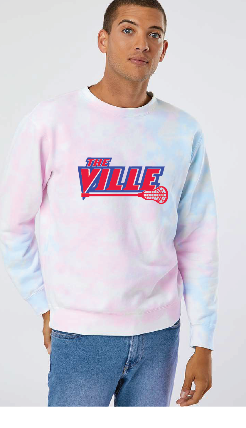 Midweight Tie-Dyed Sweatshirt / Tie Dye Cotton Candy / Kempsville High School Lacrosse