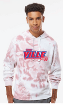 Tie-Dye Fleece Hooded Sweatshirt / Red / Kempsville High School Lacrosse