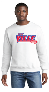 Core Fleece Crewneck Sweatshirt / White / Kempsville High School Lacrosse