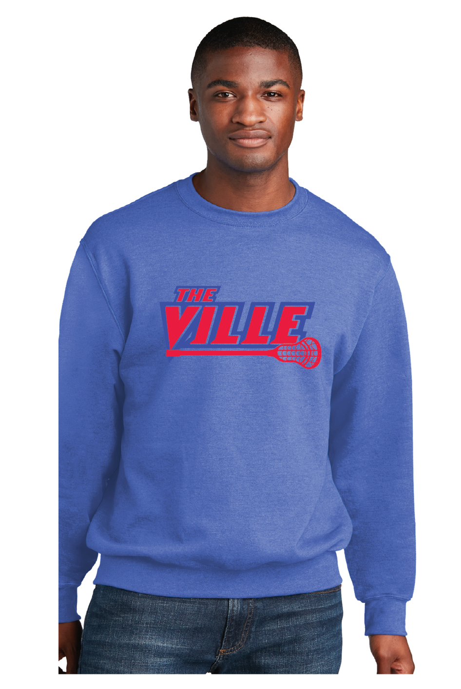 Core Fleece Crewneck Sweatshirt / Heather Royal / Kempsville High School Lacrosse