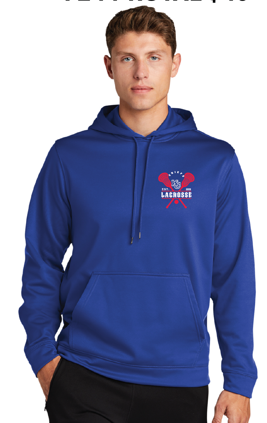 Performance Fleece Hooded Pullover / Royal / Kempsville High School Lacrosse