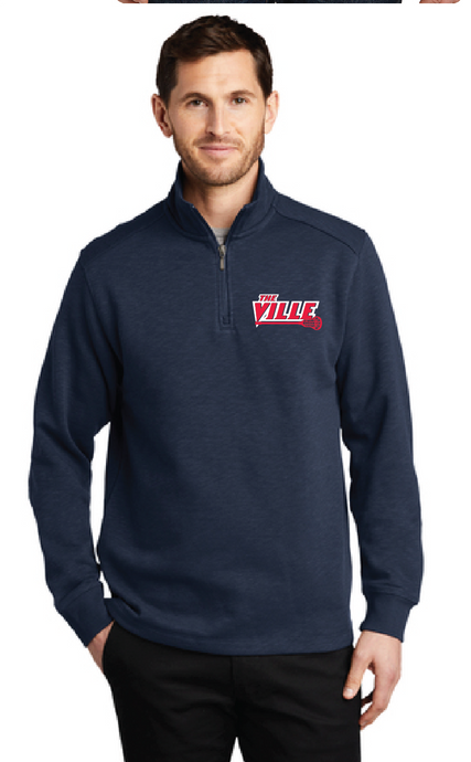 Slub Fleece 1/4-Zip Pullover / Slate Grey / Kempsville High School Lacrosse