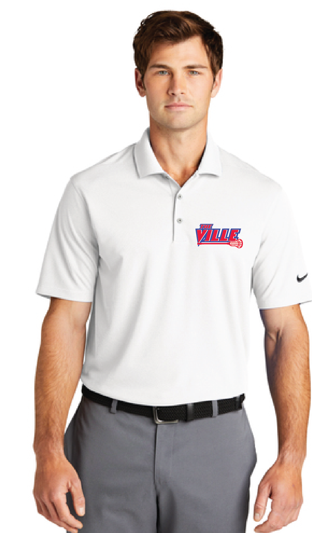 Nike Dri-FIT Micro Pique Polo / White / Kempsville High School Lacrosse