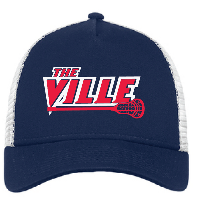 Snapback Trucker Cap / Deep Navy/ White / Kempsville High School Lacrosse