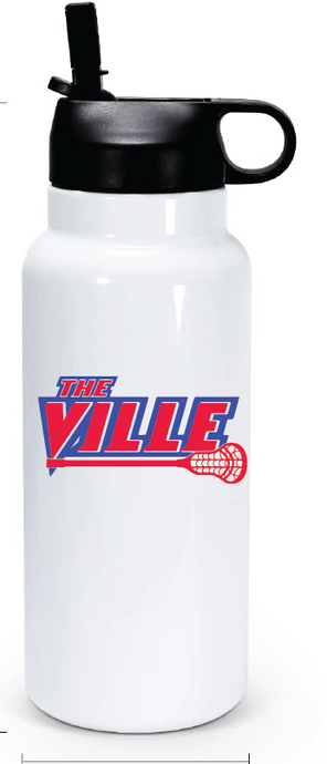 32 oz Double Wall Stainless Steel Water Bottle  / White / Kempsville High School Lacrosse