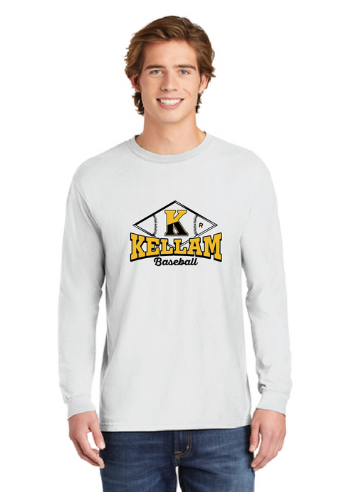 Heavyweight Ring Spun Long Sleeve Tee / White / Kellam High School Baseball