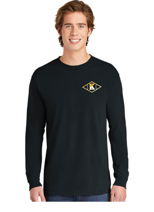 Heavyweight Ring Spun Long Sleeve Tee / Black / Kellam High School Baseball