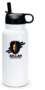 32oz Stainless Steel Water Bottle / White / Kellam High School Mens Soccer
