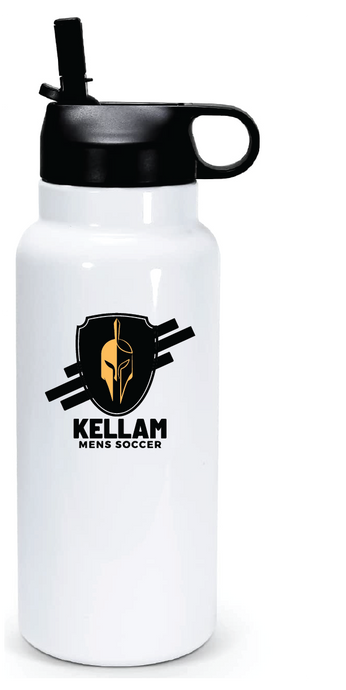 32oz Stainless Steel Water Bottle / White / Kellam High School Mens Soccer